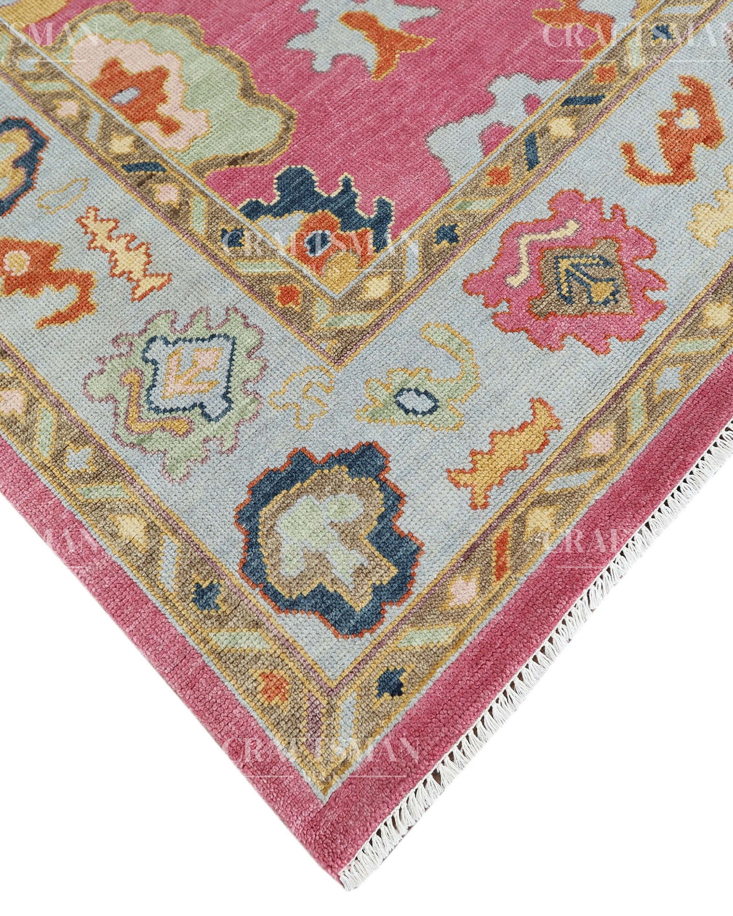 8x10 feet Wool Hand-Knotted Oushak-Inspired Rug | Craftsman Rugs Exclusive