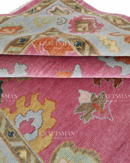 8x10 feet Wool Hand-Knotted Oushak-Inspired Rug | Craftsman Rugs Exclusive