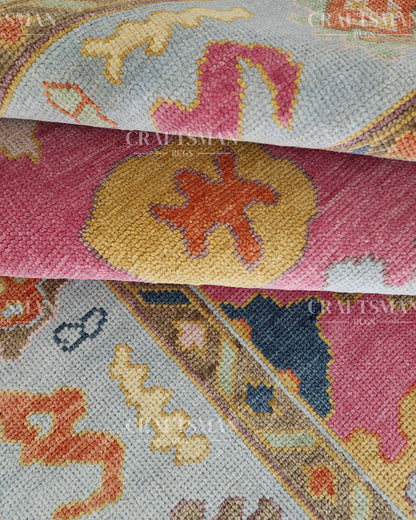 8x10 feet Wool Hand-Knotted Oushak-Inspired Rug | Craftsman Rugs Exclusive