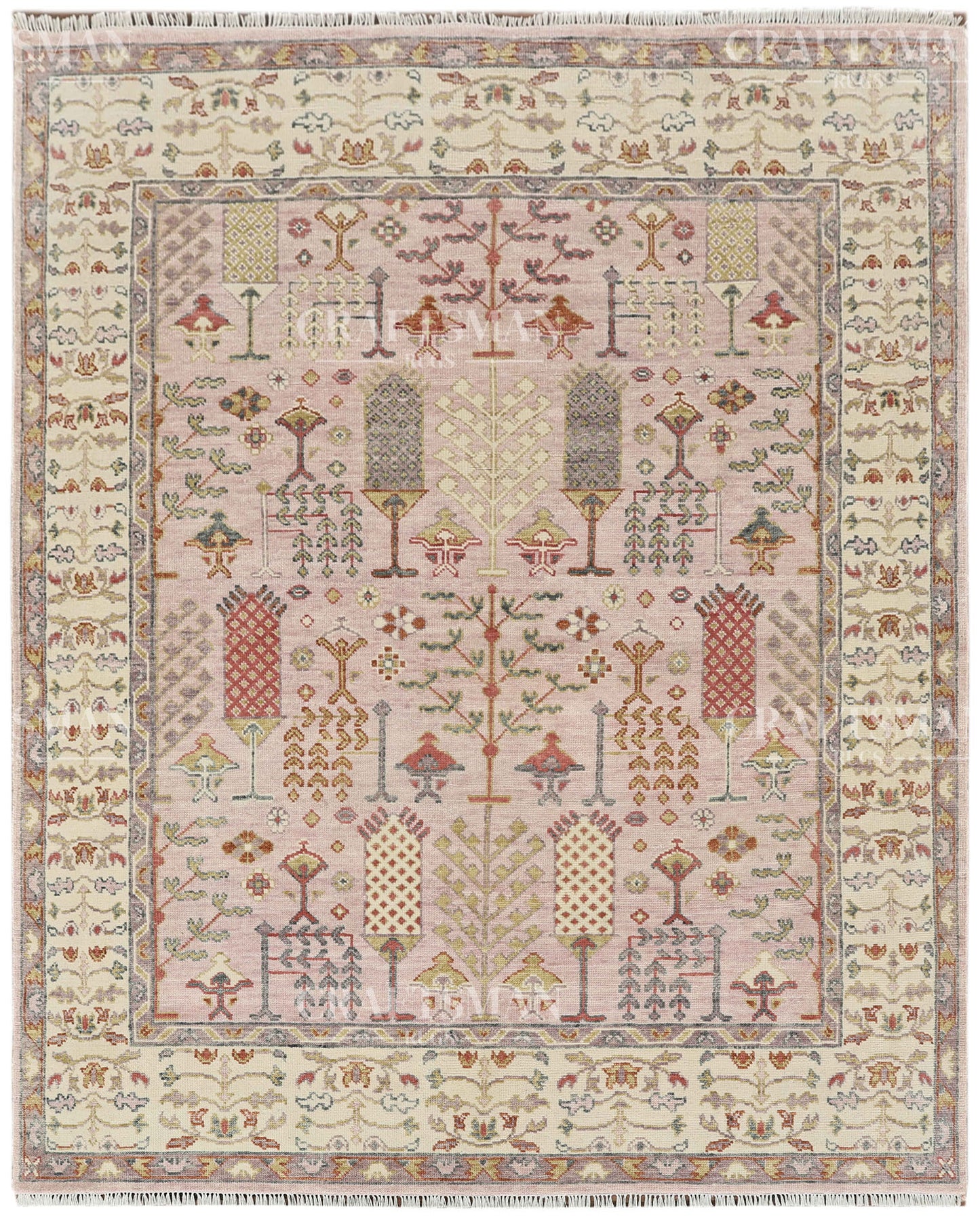 8x10 feet Wool Hand-Knotted Oushak-Inspired Rug | Craftsman Rugs Exclusive