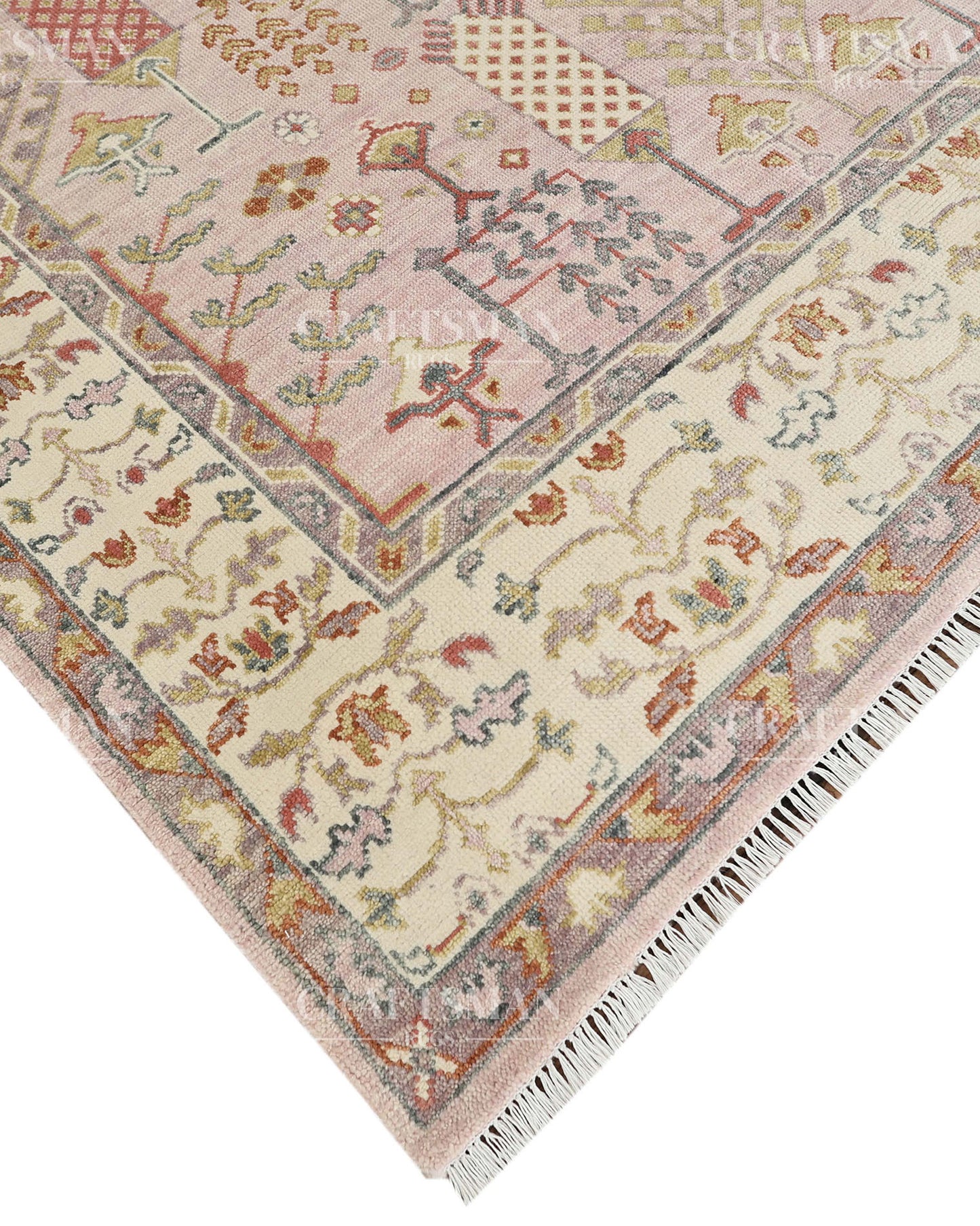 8x10 feet Wool Hand-Knotted Oushak-Inspired Rug | Craftsman Rugs Exclusive