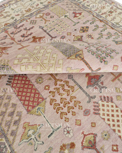 8x10 feet Wool Hand-Knotted Oushak-Inspired Rug | Craftsman Rugs Exclusive