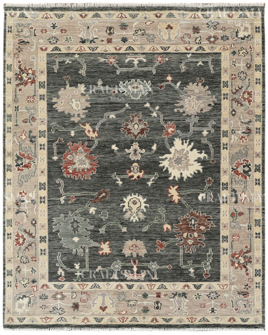 8x10 feet Wool Hand-Knotted Oushak-Inspired Rug | Craftsman Rugs Exclusive
