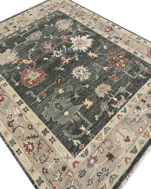 8x10 feet Wool Hand-Knotted Oushak-Inspired Rug | Craftsman Rugs Exclusive