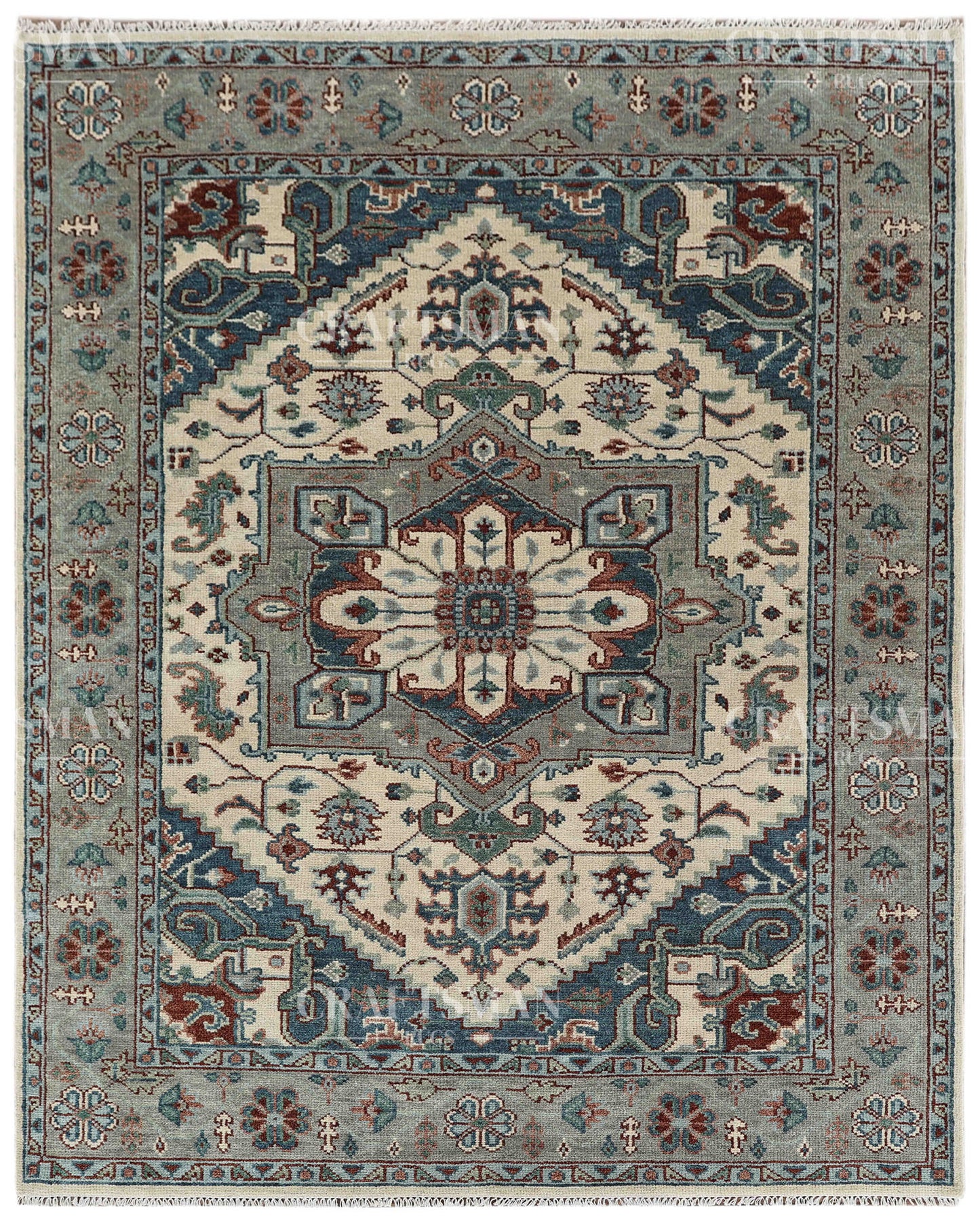 8x10 feet Wool Hand-Knotted Oushak-Inspired Rug | Craftsman Rugs Exclusive