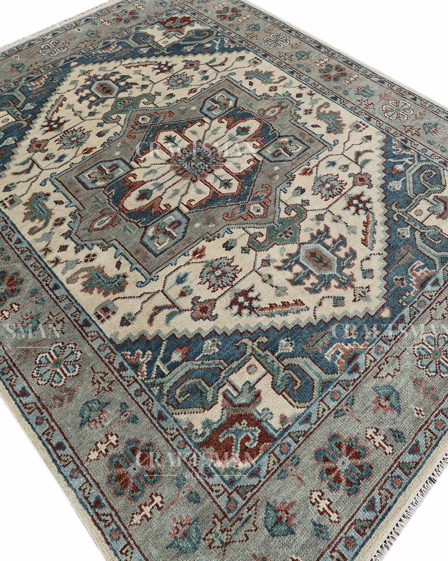 8x10 feet Wool Hand-Knotted Oushak-Inspired Rug | Craftsman Rugs Exclusive