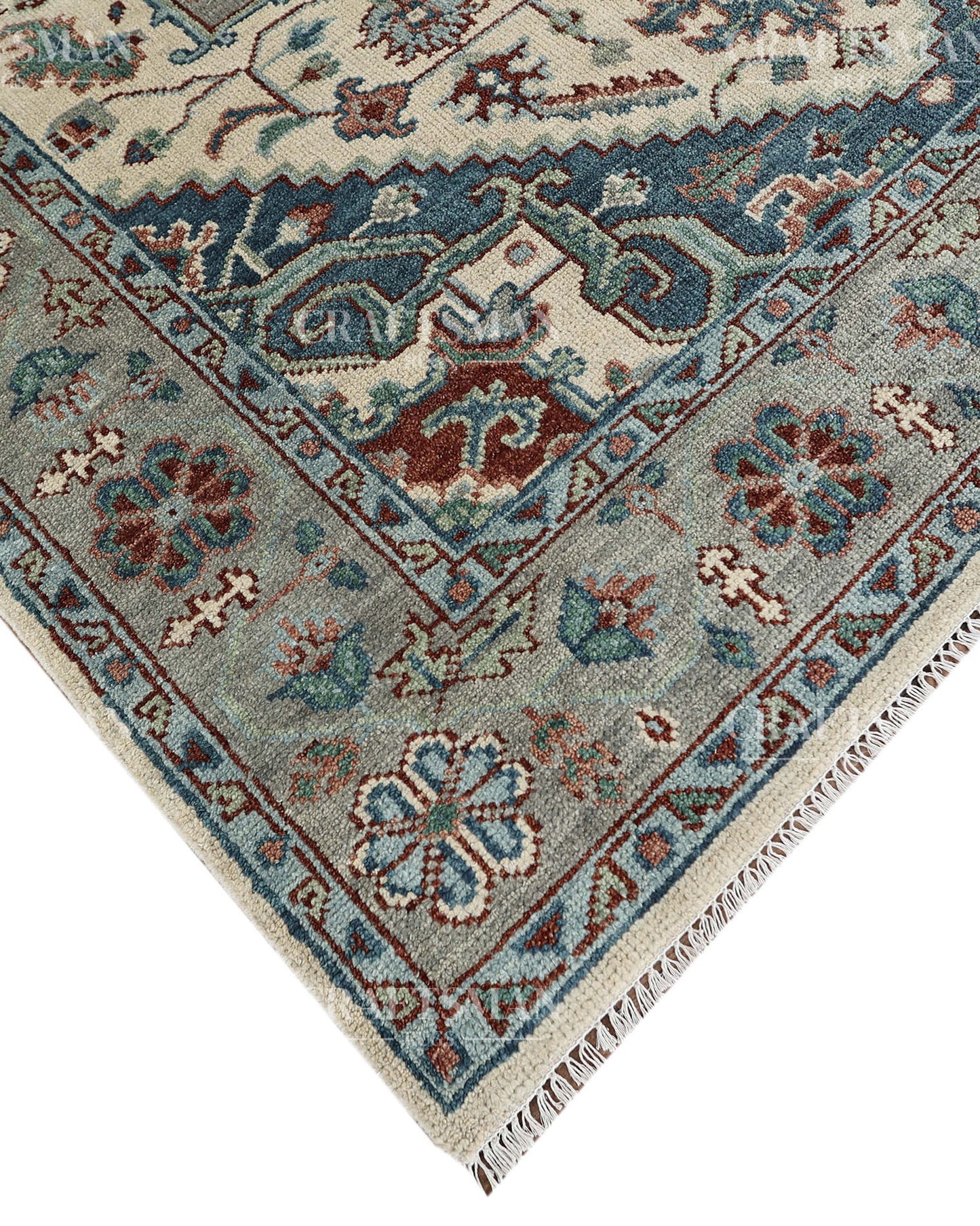 8x10 feet Wool Hand-Knotted Oushak-Inspired Rug | Craftsman Rugs Exclusive