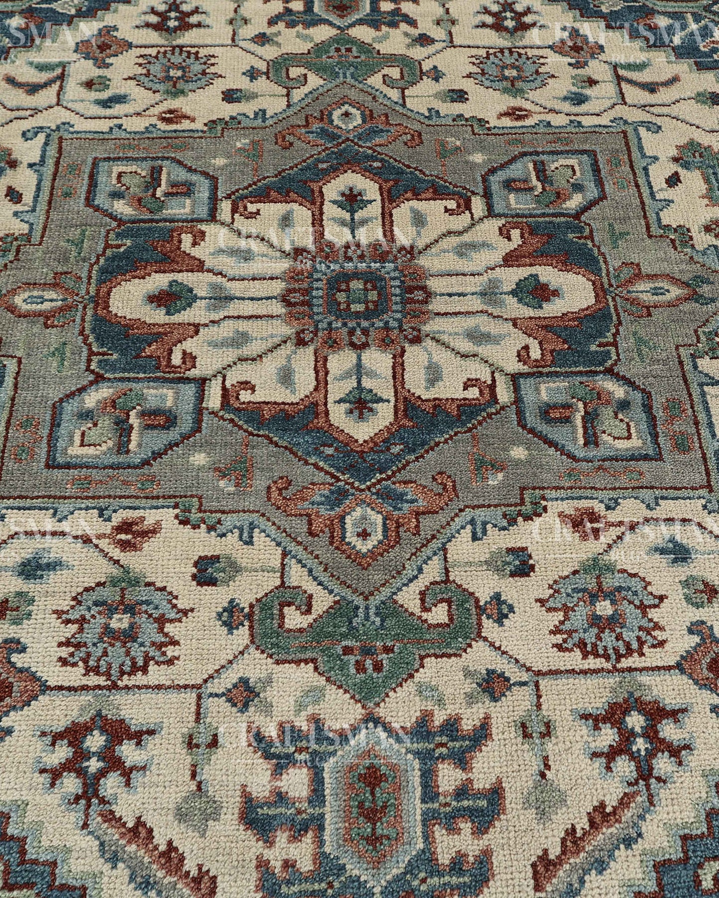 8x10 feet Wool Hand-Knotted Oushak-Inspired Rug | Craftsman Rugs Exclusive