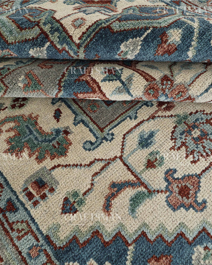 8x10 feet Wool Hand-Knotted Oushak-Inspired Rug | Craftsman Rugs Exclusive