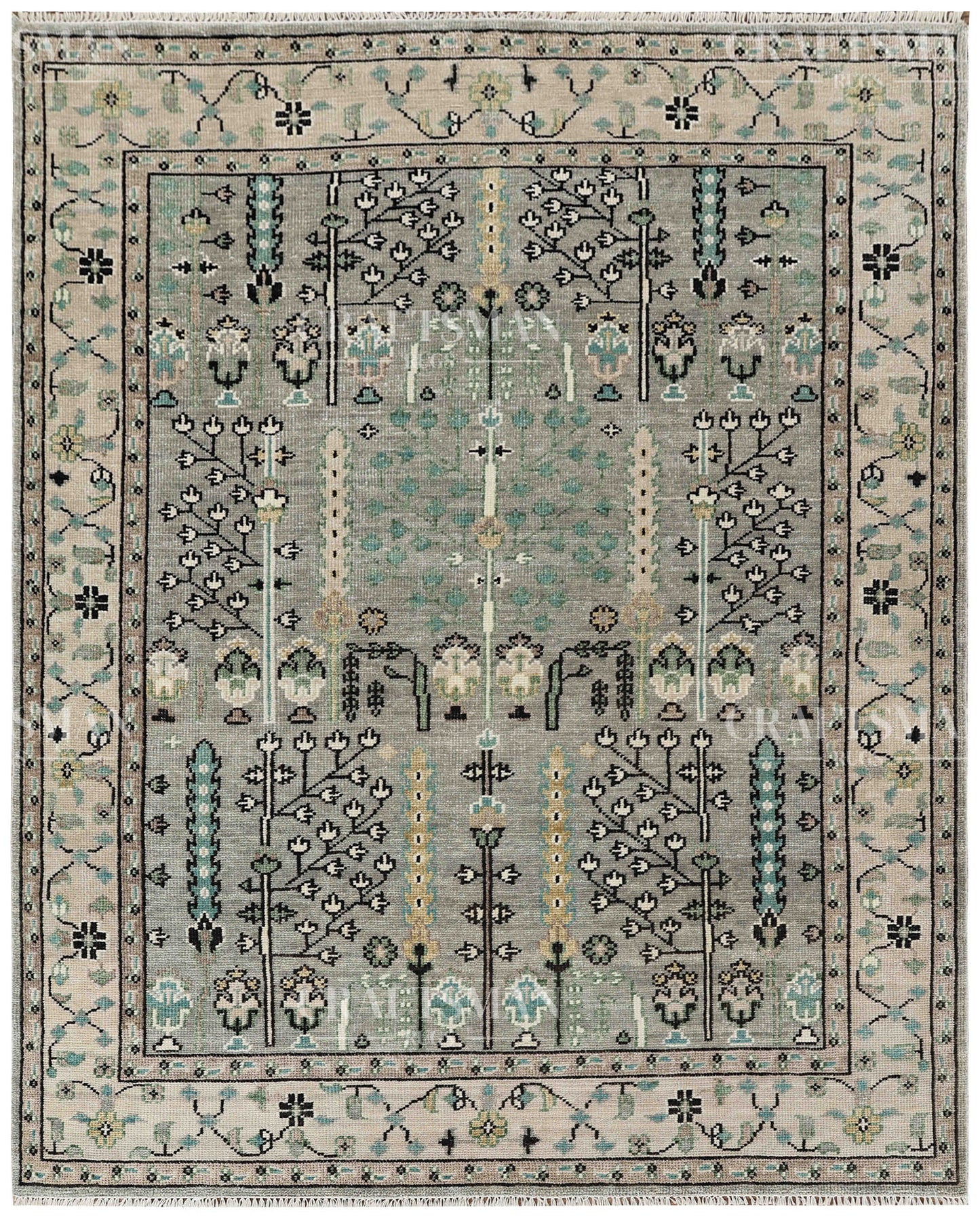 8x10 feet Wool Hand-Knotted Oushak-Inspired Rug | Craftsman Rugs Exclusive