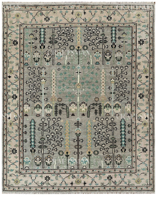 8x10 feet Wool Hand-Knotted Oushak-Inspired Rug | Craftsman Rugs Exclusive