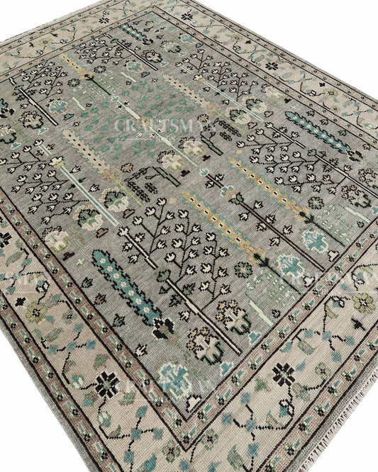 8x10 feet Wool Hand-Knotted Oushak-Inspired Rug | Craftsman Rugs Exclusive
