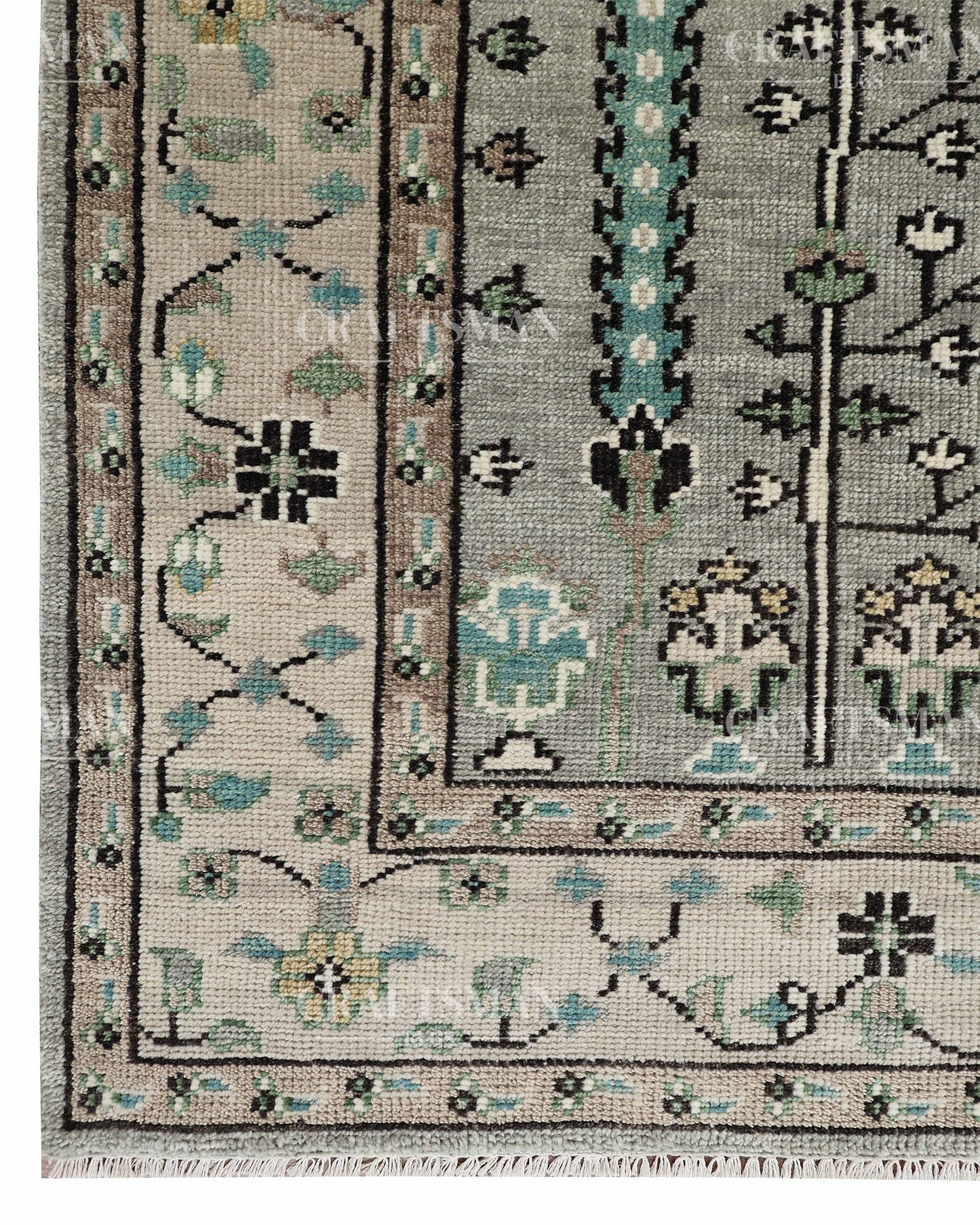 8x10 feet Wool Hand-Knotted Oushak-Inspired Rug | Craftsman Rugs Exclusive