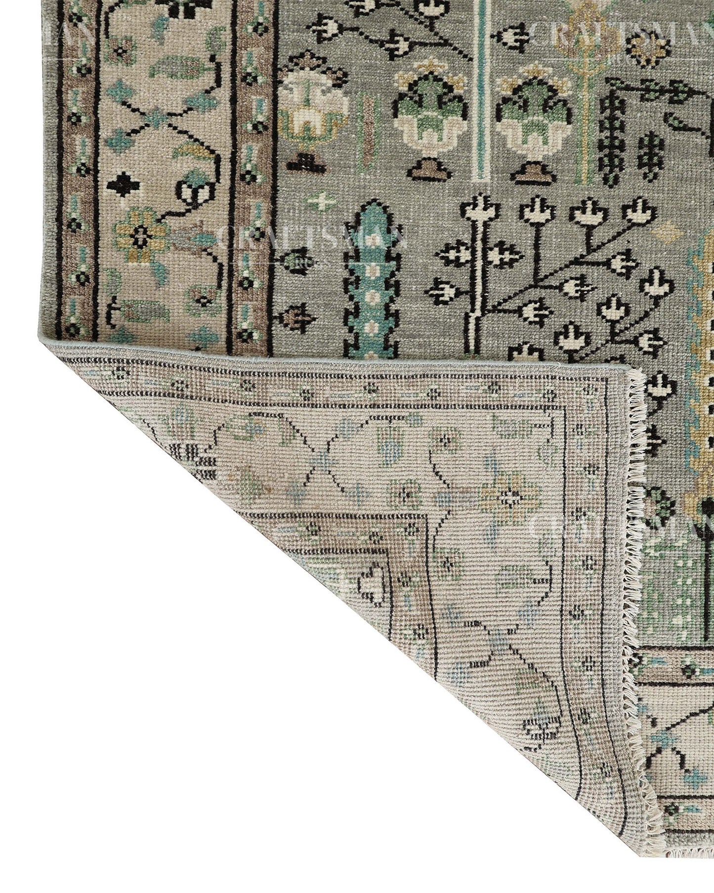 8x10 feet Wool Hand-Knotted Oushak-Inspired Rug | Craftsman Rugs Exclusive