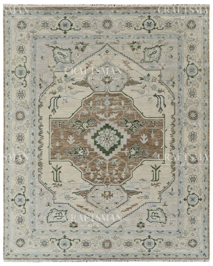 8x10 feet Wool Hand-Knotted Oushak-Inspired Rug | Craftsman Rugs Exclusive