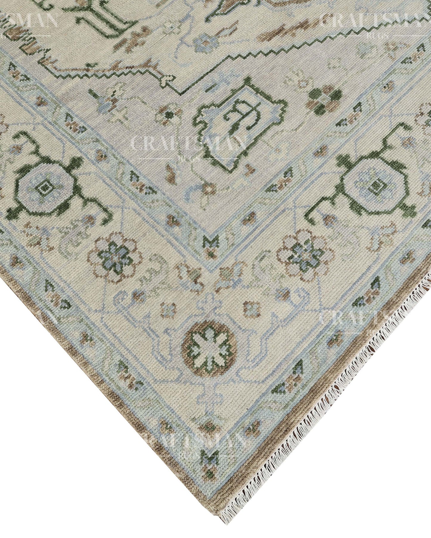 8x10 feet Wool Hand-Knotted Oushak-Inspired Rug | Craftsman Rugs Exclusive