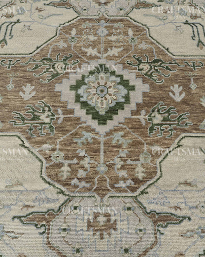 8x10 feet Wool Hand-Knotted Oushak-Inspired Rug | Craftsman Rugs Exclusive