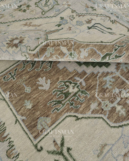 8x10 feet Wool Hand-Knotted Oushak-Inspired Rug | Craftsman Rugs Exclusive