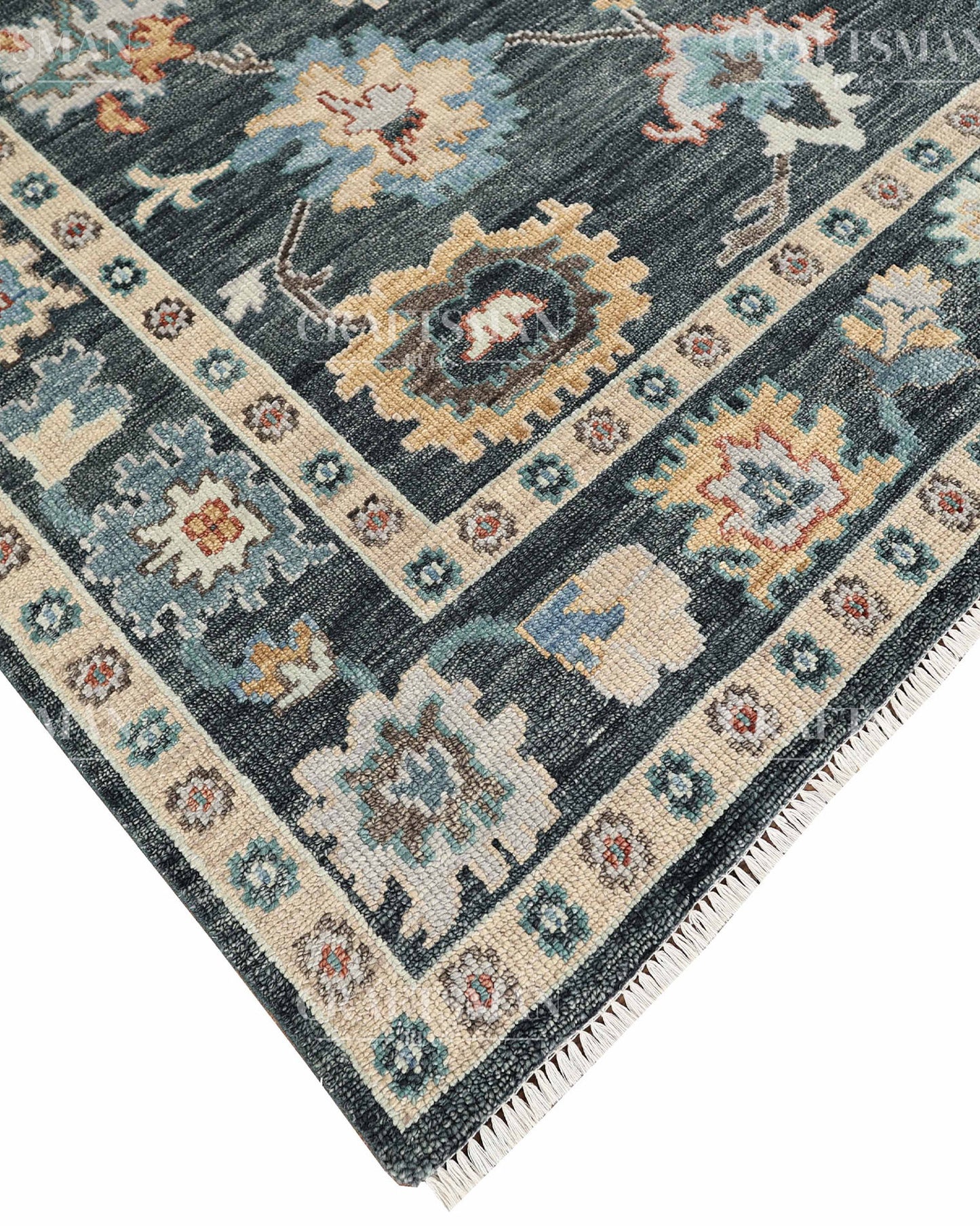 8x10 feet Wool Hand-Knotted Oushak-Inspired Rug | Craftsman Rugs Exclusive