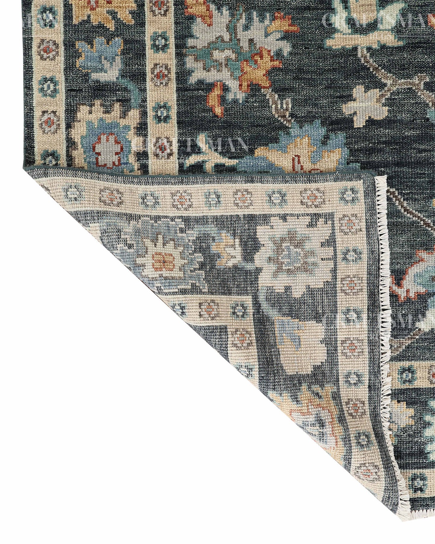 8x10 feet Wool Hand-Knotted Oushak-Inspired Rug | Craftsman Rugs Exclusive