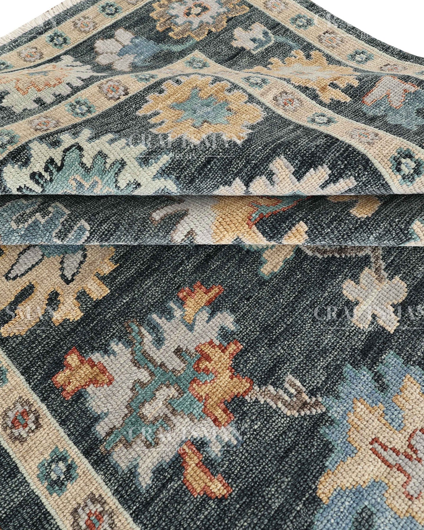 8x10 feet Wool Hand-Knotted Oushak-Inspired Rug | Craftsman Rugs Exclusive