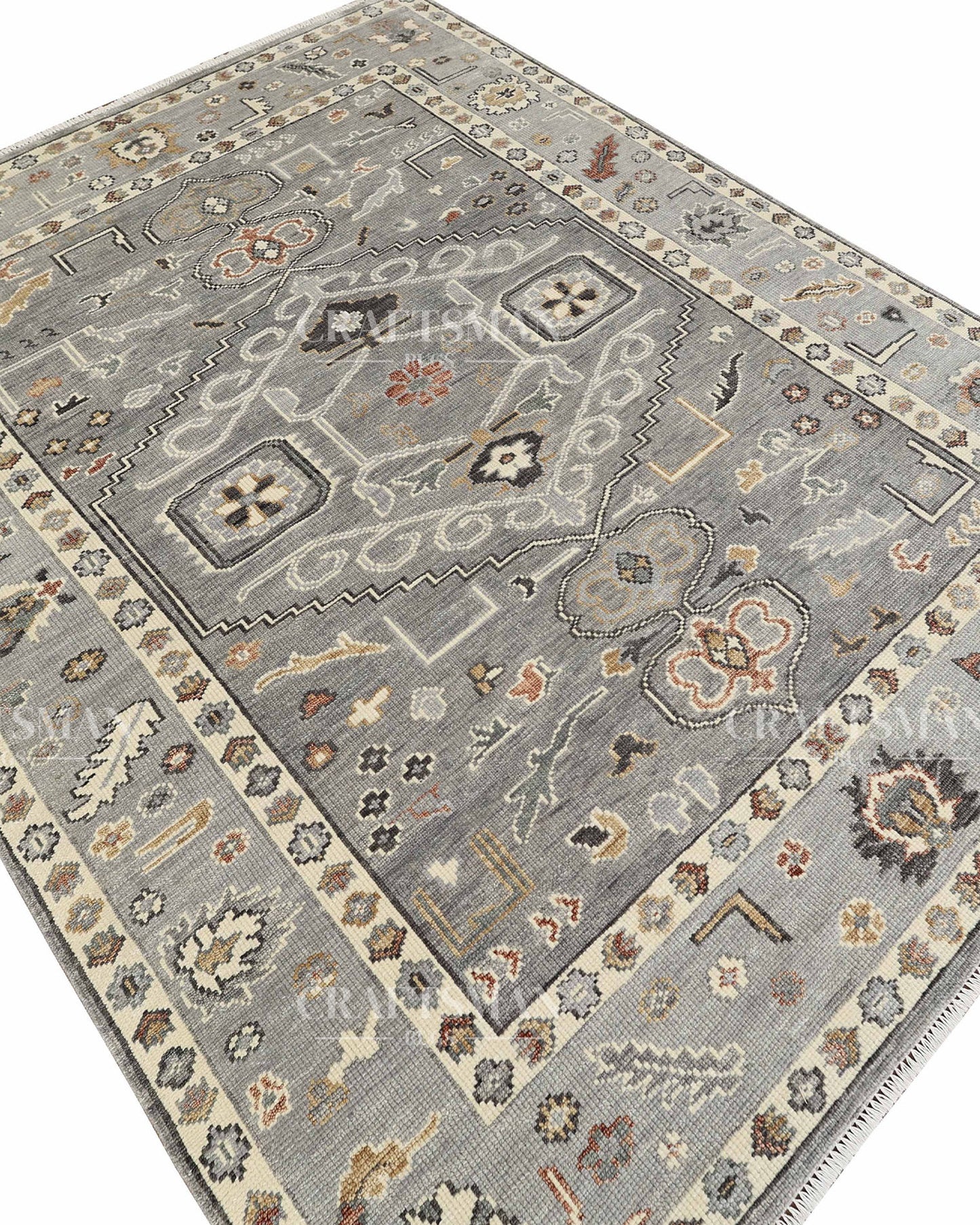 8x10 feet Wool Hand-Knotted Oushak-Inspired Rug | Craftsman Rugs Exclusive