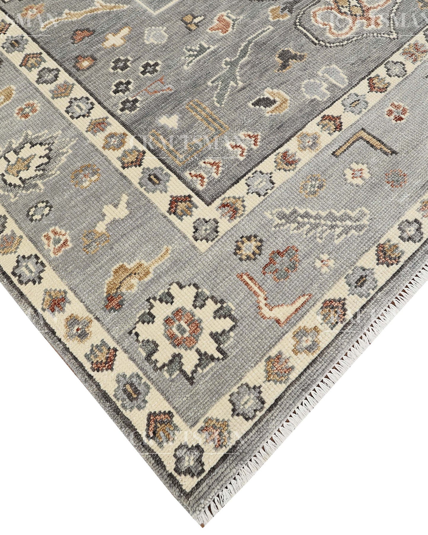 8x10 feet Wool Hand-Knotted Oushak-Inspired Rug | Craftsman Rugs Exclusive