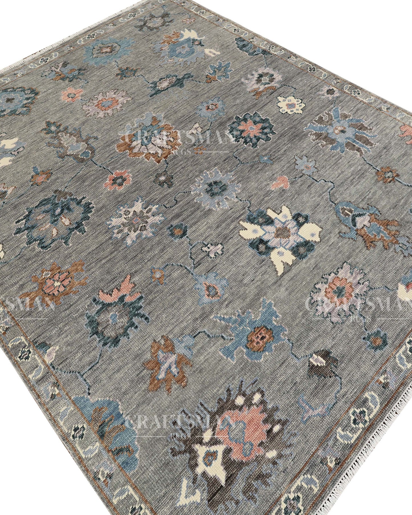 8x10 feet Wool Hand-Knotted Oushak-Inspired Rug | Craftsman Rugs Exclusive
