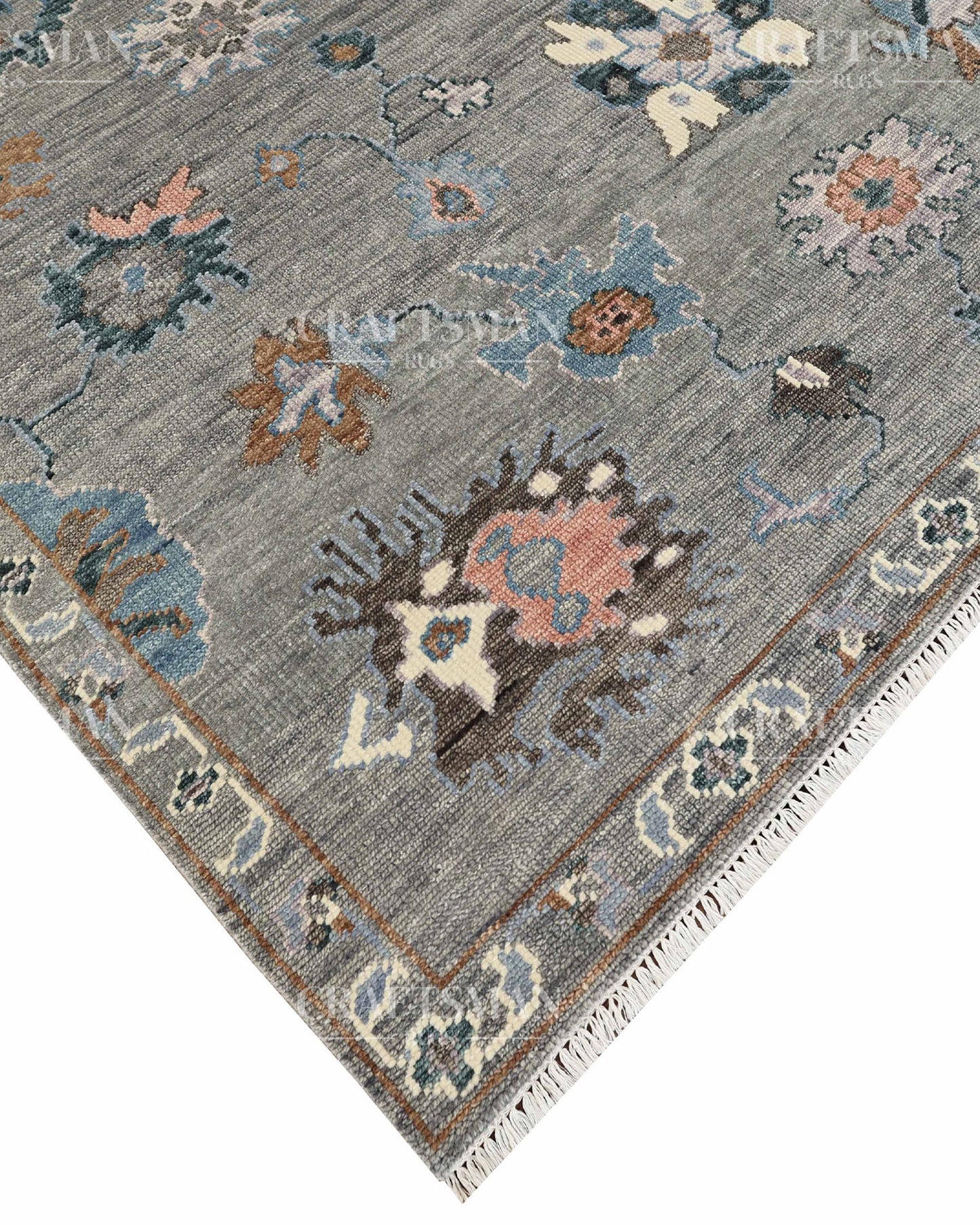8x10 feet Wool Hand-Knotted Oushak-Inspired Rug | Craftsman Rugs Exclusive