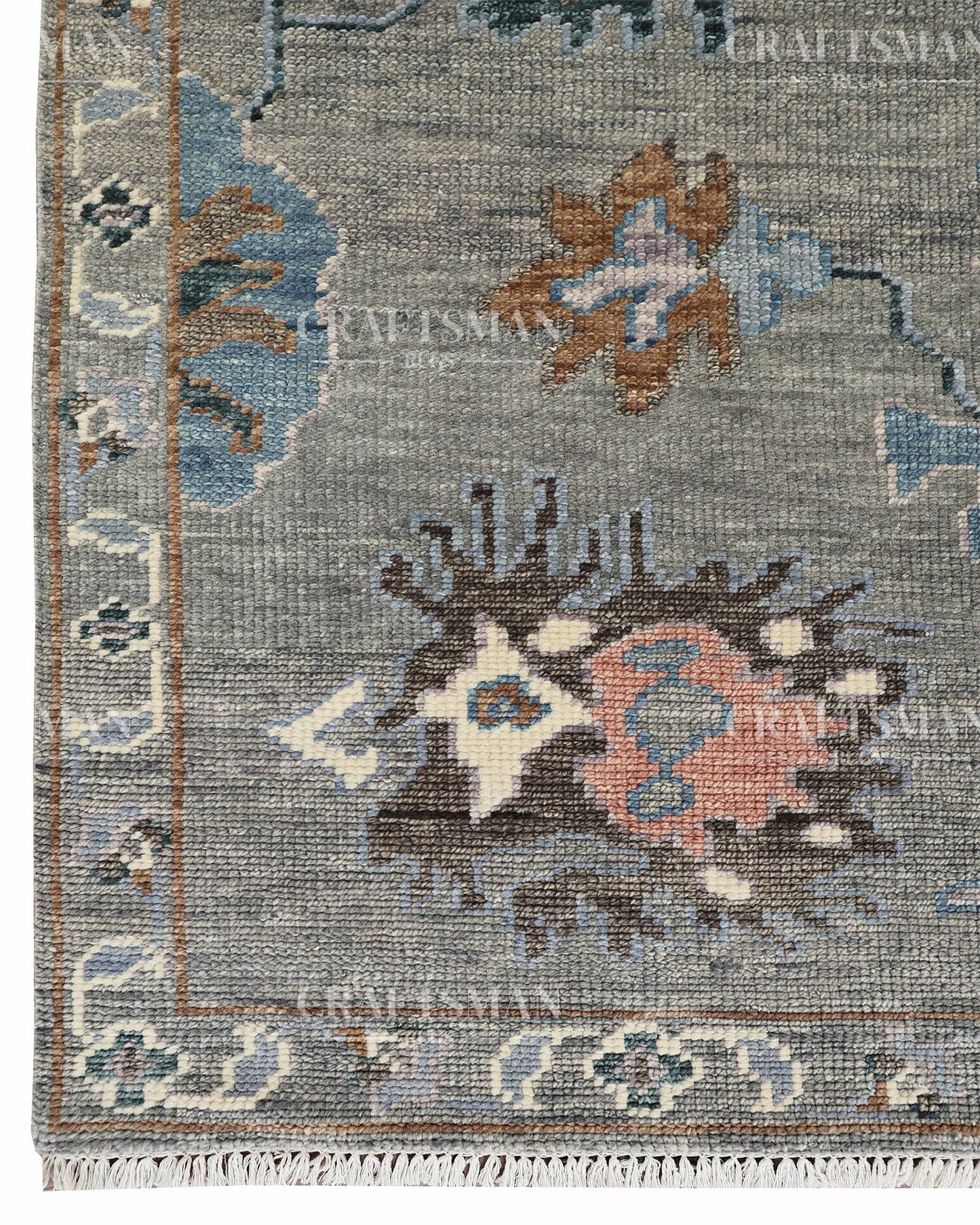 8x10 feet Wool Hand-Knotted Oushak-Inspired Rug | Craftsman Rugs Exclusive