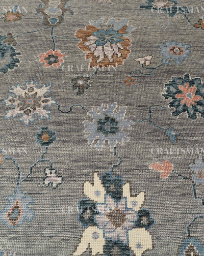 8x10 feet Wool Hand-Knotted Oushak-Inspired Rug | Craftsman Rugs Exclusive