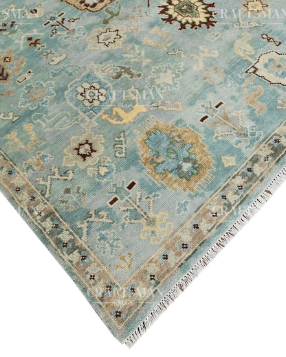 8x10 feet Wool Hand-Knotted Oushak-Inspired Rug | Craftsman Rugs Exclusive