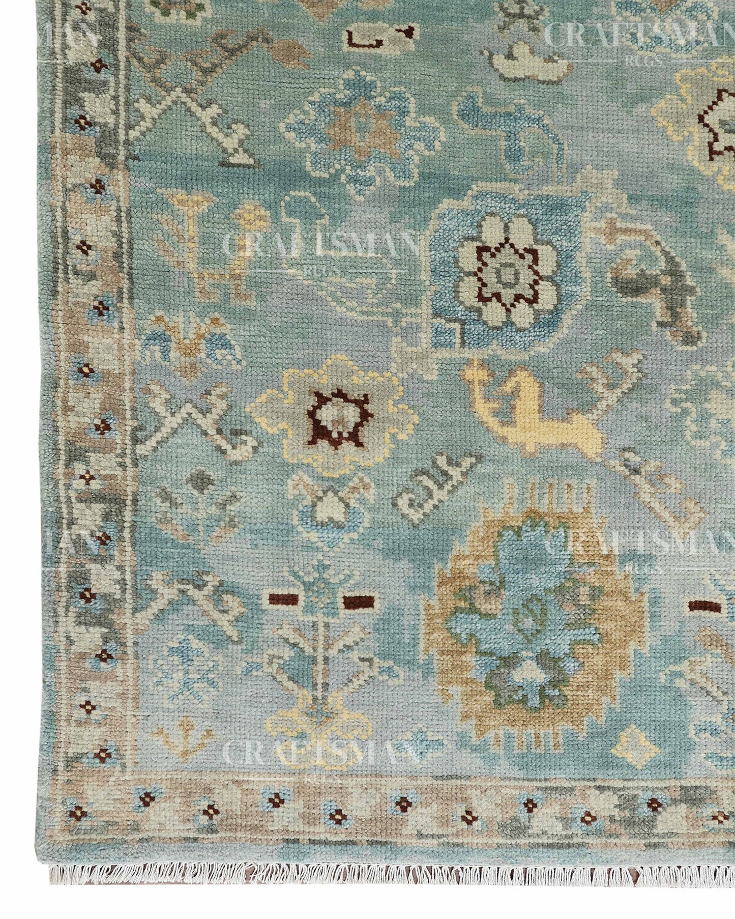 8x10 feet Wool Hand-Knotted Oushak-Inspired Rug | Craftsman Rugs Exclusive