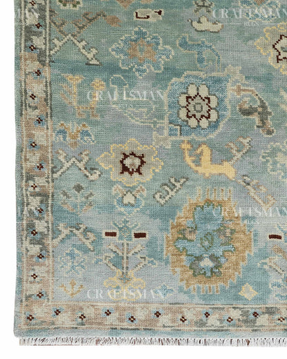 8x10 feet Wool Hand-Knotted Oushak-Inspired Rug | Craftsman Rugs Exclusive