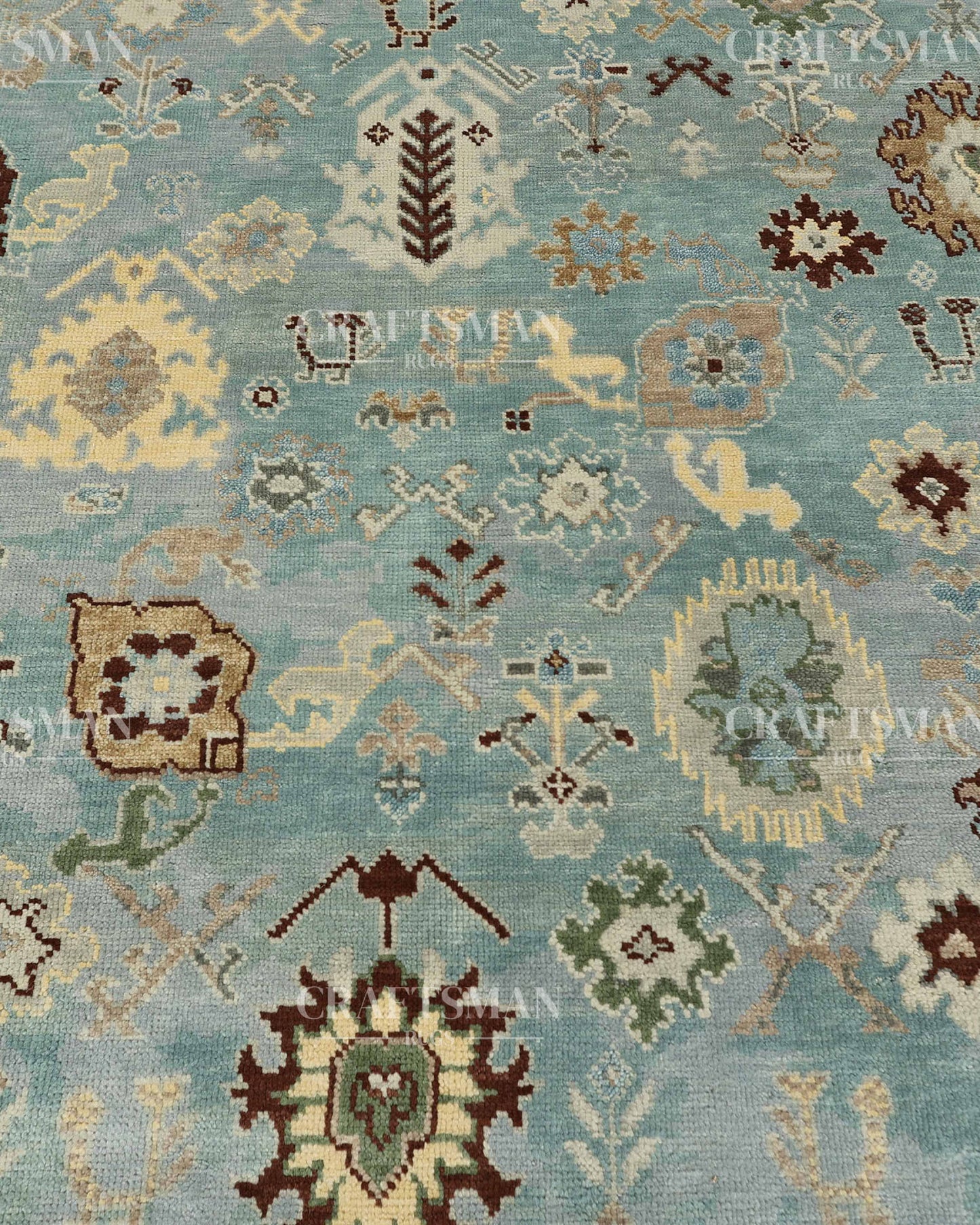 8x10 feet Wool Hand-Knotted Oushak-Inspired Rug | Craftsman Rugs Exclusive