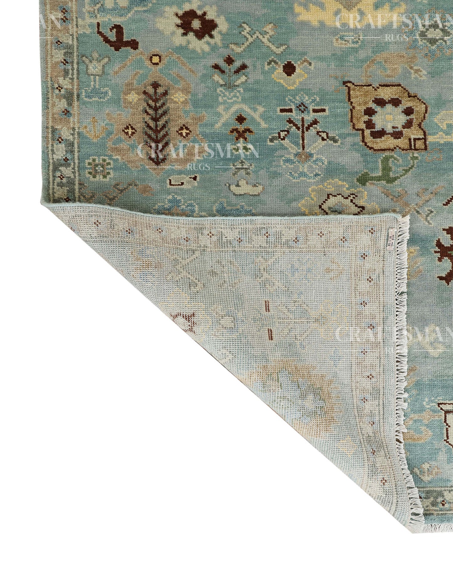 8x10 feet Wool Hand-Knotted Oushak-Inspired Rug | Craftsman Rugs Exclusive