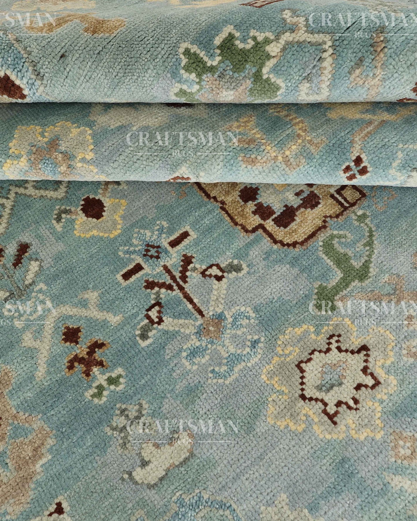 8x10 feet Wool Hand-Knotted Oushak-Inspired Rug | Craftsman Rugs Exclusive