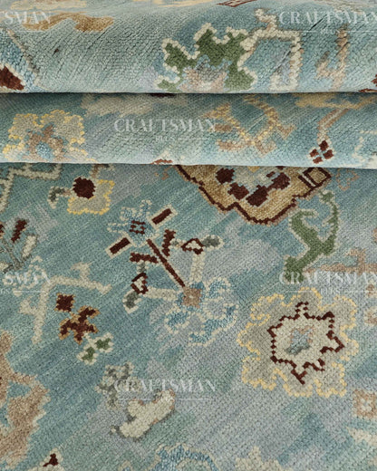 8x10 feet Wool Hand-Knotted Oushak-Inspired Rug | Craftsman Rugs Exclusive