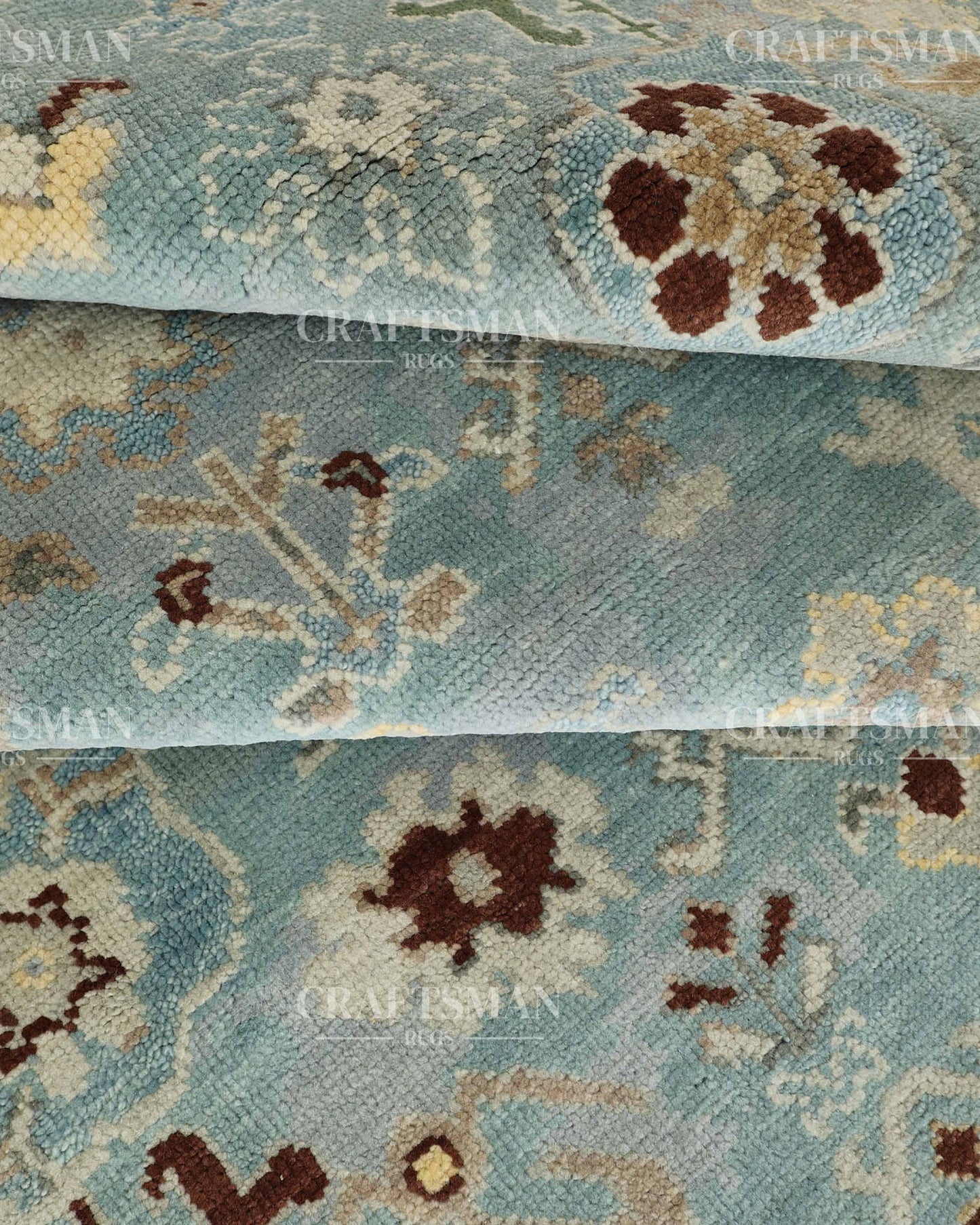 8x10 feet Wool Hand-Knotted Oushak-Inspired Rug | Craftsman Rugs Exclusive