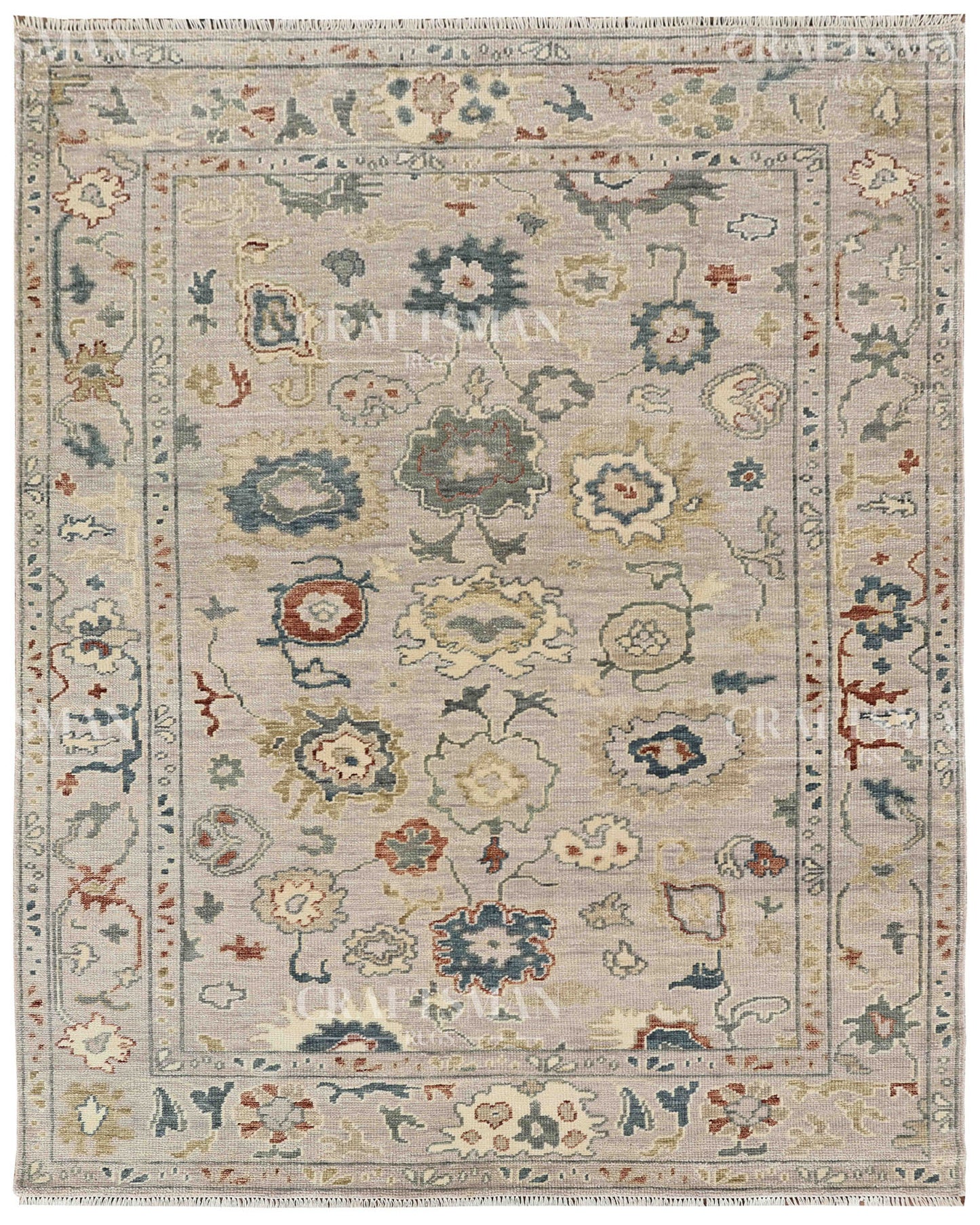8x10 feet Wool Hand-Knotted Oushak-Inspired Rug | Craftsman Rugs Exclusive