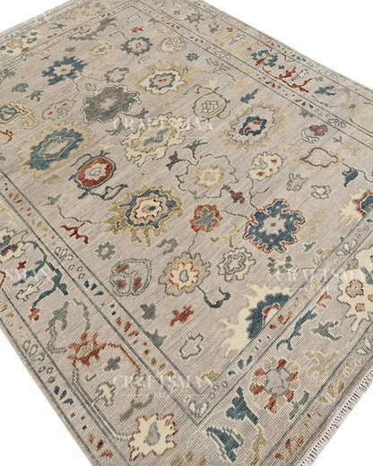 8x10 feet Wool Hand-Knotted Oushak-Inspired Rug | Craftsman Rugs Exclusive