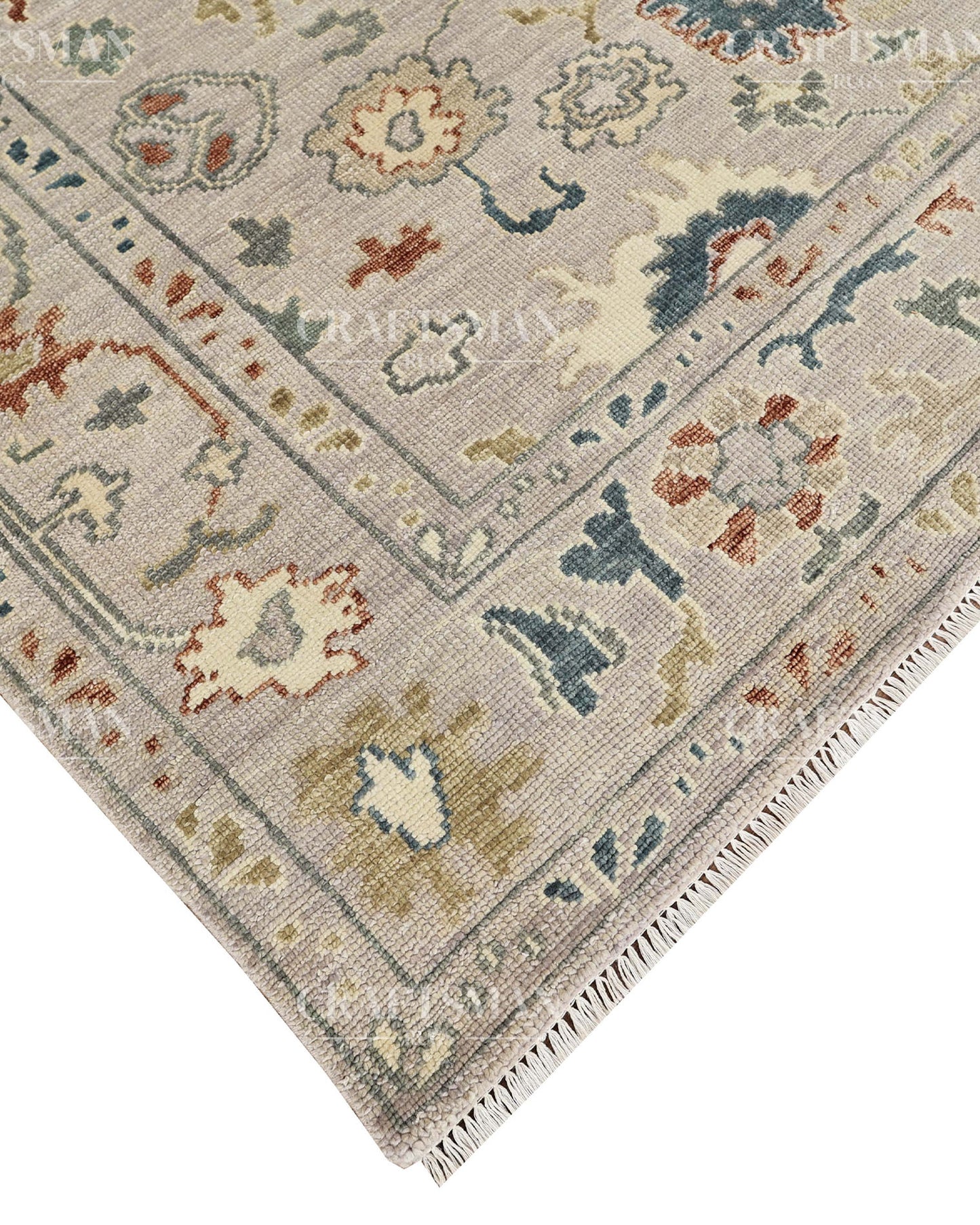 8x10 feet Wool Hand-Knotted Oushak-Inspired Rug | Craftsman Rugs Exclusive