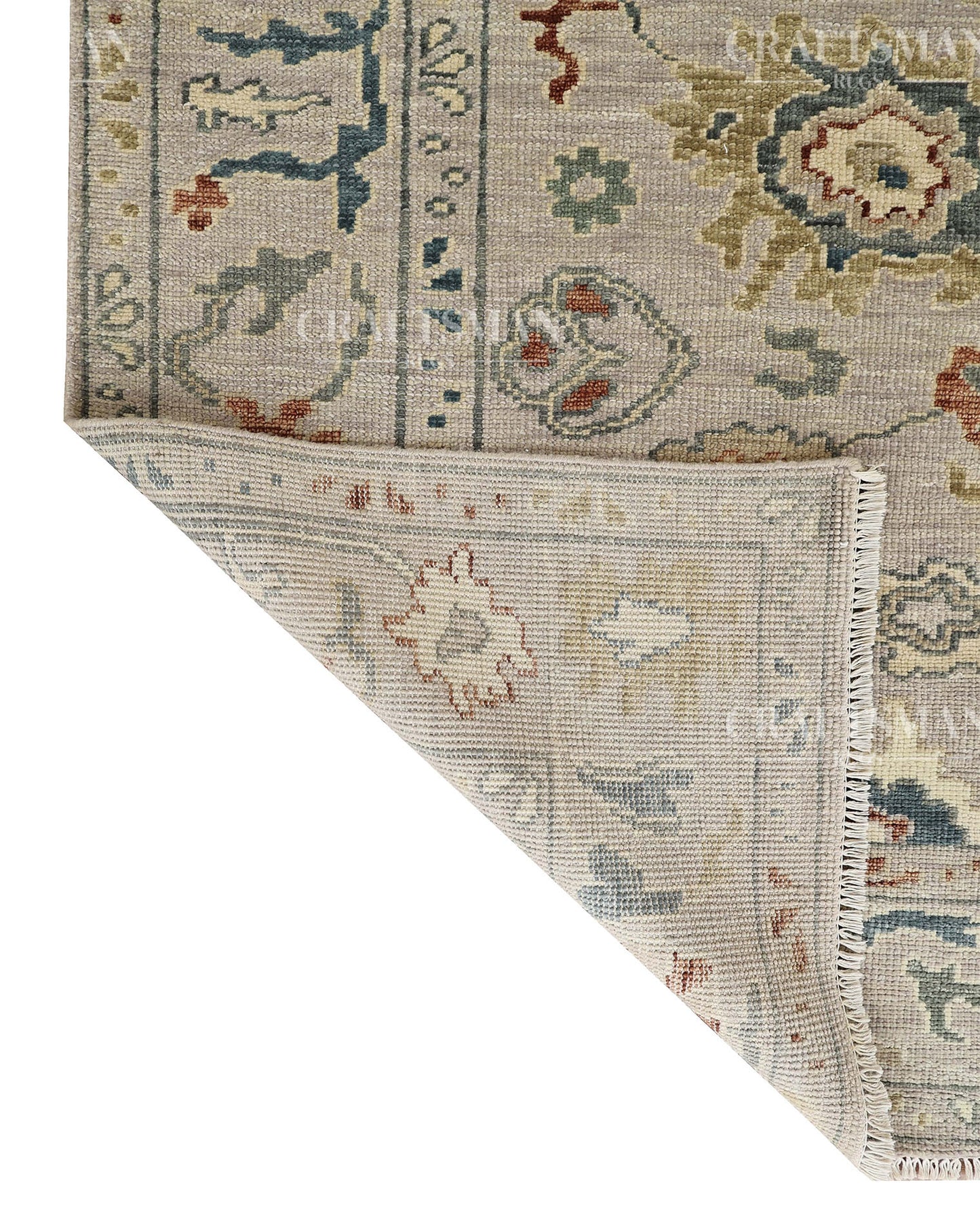 8x10 feet Wool Hand-Knotted Oushak-Inspired Rug | Craftsman Rugs Exclusive