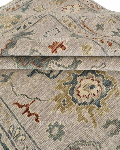 8x10 feet Wool Hand-Knotted Oushak-Inspired Rug | Craftsman Rugs Exclusive