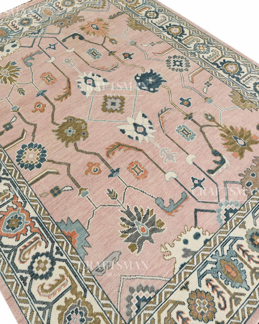 8x10 feet Wool Hand-Knotted Oushak-Inspired Rug | Craftsman Rugs Exclusive