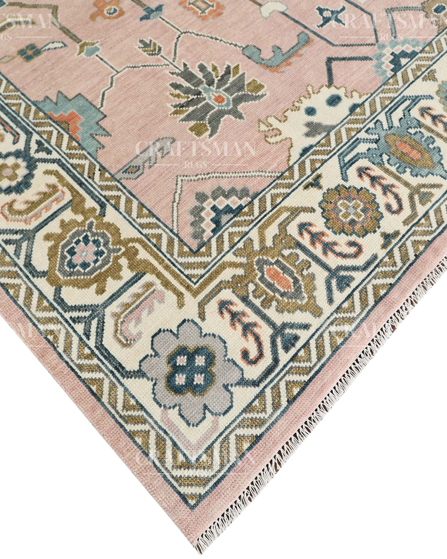 8x10 feet Wool Hand-Knotted Oushak-Inspired Rug | Craftsman Rugs Exclusive