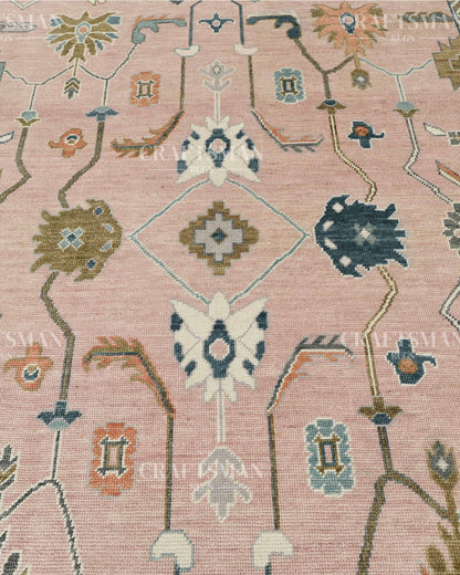 8x10 feet Wool Hand-Knotted Oushak-Inspired Rug | Craftsman Rugs Exclusive