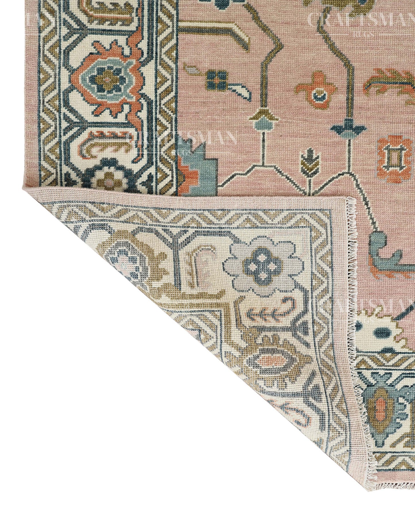 8x10 feet Wool Hand-Knotted Oushak-Inspired Rug | Craftsman Rugs Exclusive