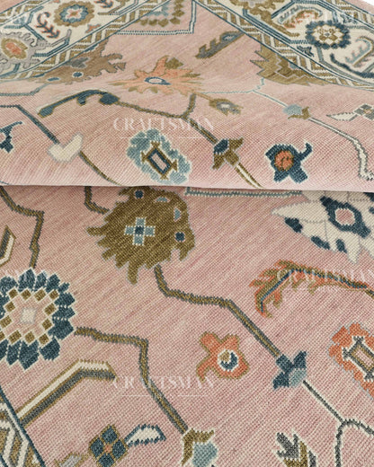 8x10 feet Wool Hand-Knotted Oushak-Inspired Rug | Craftsman Rugs Exclusive