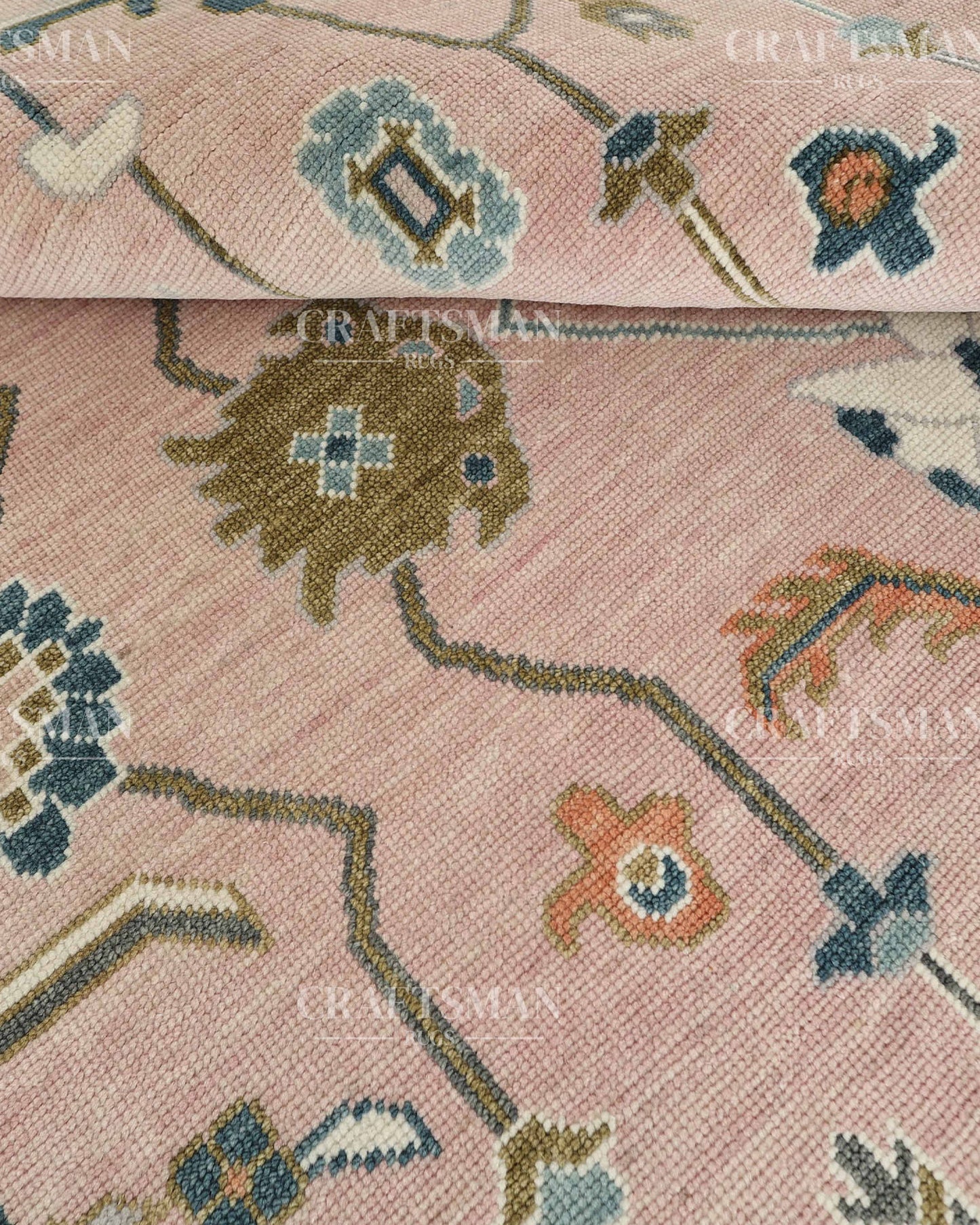 8x10 feet Wool Hand-Knotted Oushak-Inspired Rug | Craftsman Rugs Exclusive